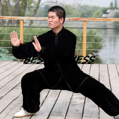 Tenues de Tai Chi en Velours Plissé pour Hommes et Femmes – Collection Automne-Hiver Épaisse – Vêtements d'Entraînement