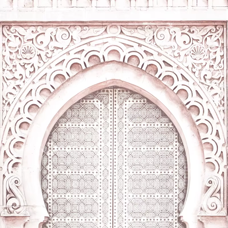 Impressions d'art de tapis rose Vintage, décor mural Boho, affiche éclectique, porte ancienne marocaine, peinture sur toile, images d'art