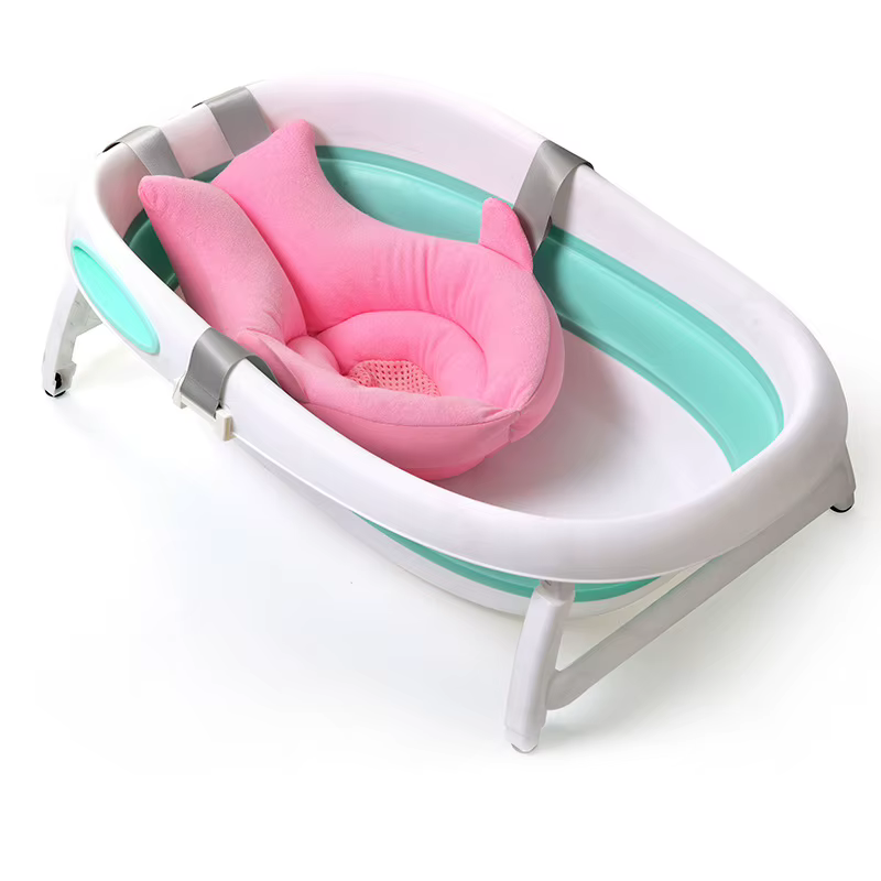 Baignoire pliable à fleurs pour nouveau-né, douche pour bébé, forme de décodage, coussin de bain en forme de peau, sous-baignoire portable, siège souple, jouer aux virus, 80cm