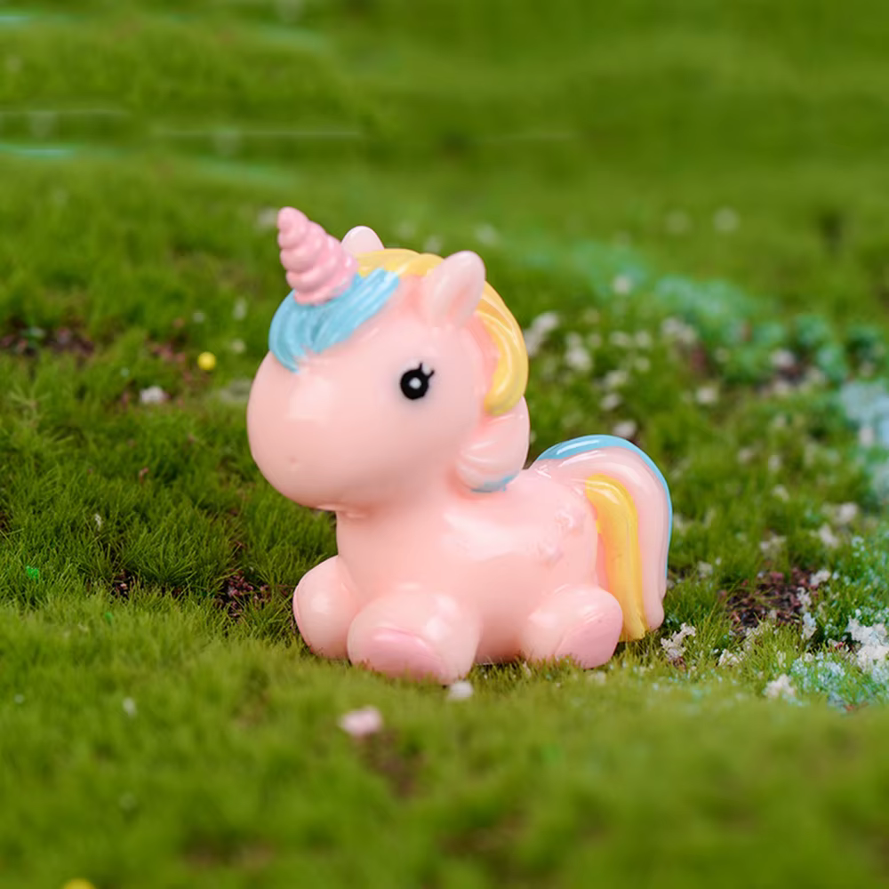 Figurines miniatures de licorne en résine, Mini artisanat de licorne mignon, Micro décoration de paysage familial, décoration de maison