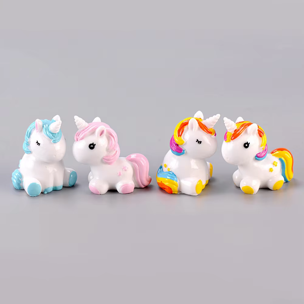 Licorne mignon résine ornement Mini licorne artisanat famille Micro paysage décoration Miniatures Figurines décor à la maison