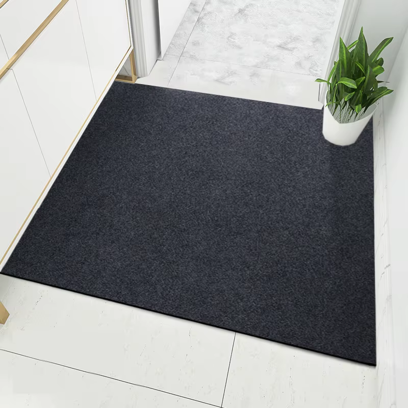 Grand Tapis Fin Antidérapant pour Portes d'Entrée de Centre Commercial, Polymères de Sol d'Extérieur et d'Nik, Salon, Cuisine Grise, Peuvent Être Découpés