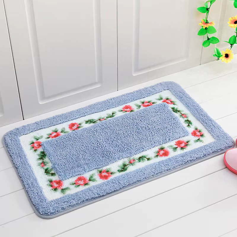 Tapis absorbant l'eau à motif floral, tapis épais, tapis coordonnants, tapis de chambre, tapis de salon, tapis de cuisine, style pastChev