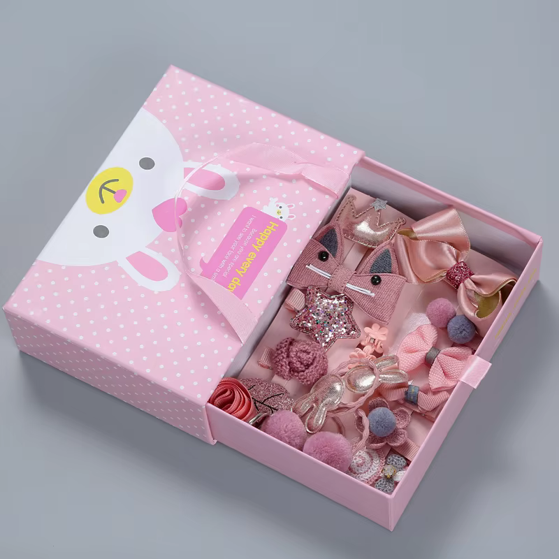 Bandeau de sauna pour filles, accessoires pour cheveux de bébé, coiffure de princesse, barrettes pour enfants, coffret cadeau, 18 pièces