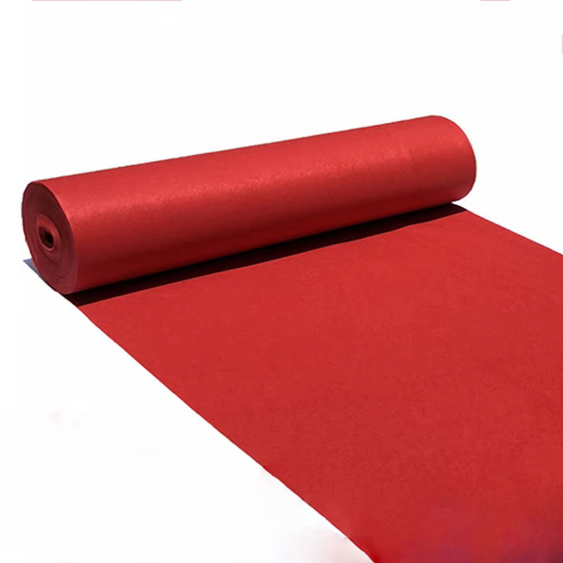 Tapis de mariage allée coureur tapis rouge tissu Non tissé antidérapant couloir événement fête Banquet mariage allée coureur longueur personnalisée