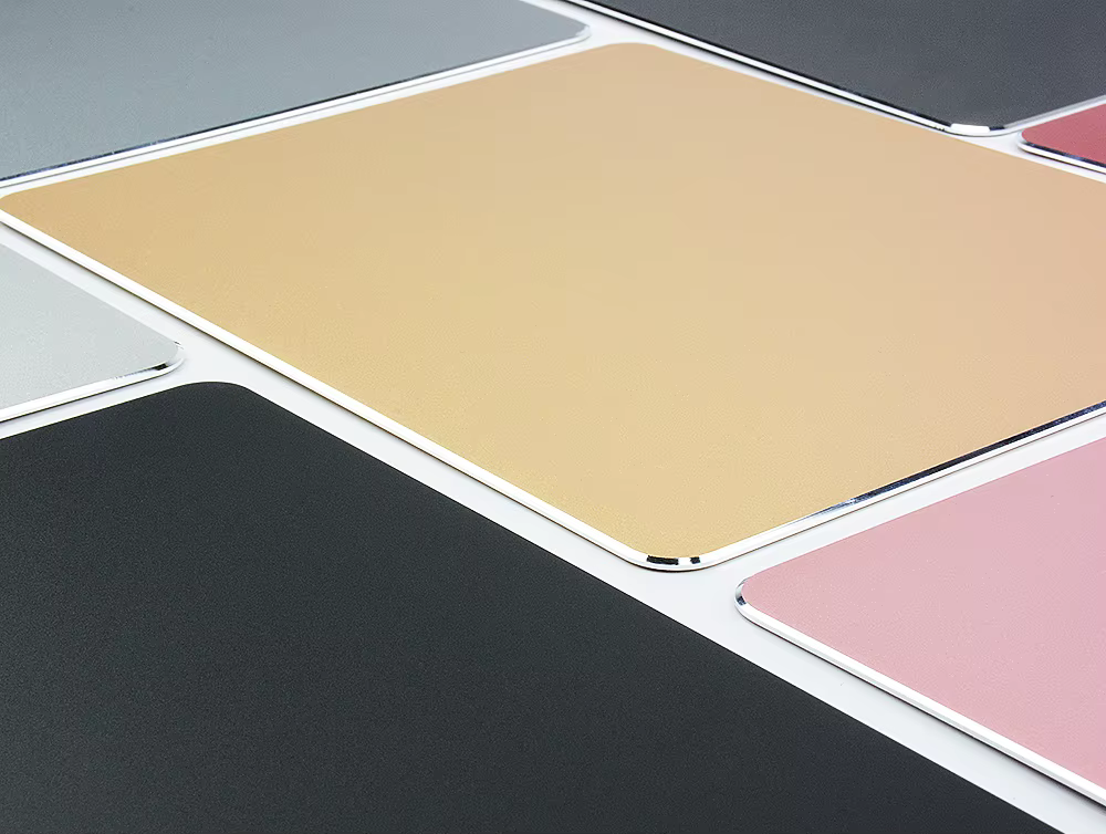 Tapis de souris en aluminium, fin, lisse et rigide, double face, imperméable, pour ordinateur de bureau et gamer