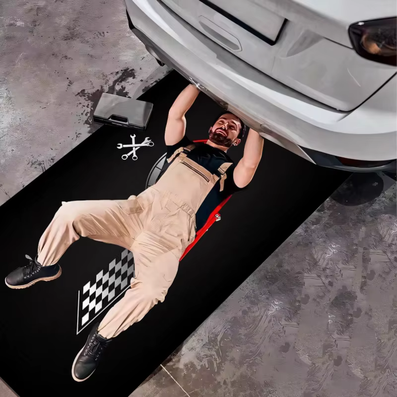 Tapis de sol pour moto VIKAMA Racing, lavable, antidérapant, pour garage, couloir, entrée, chambre à coucher, décoration de la maison