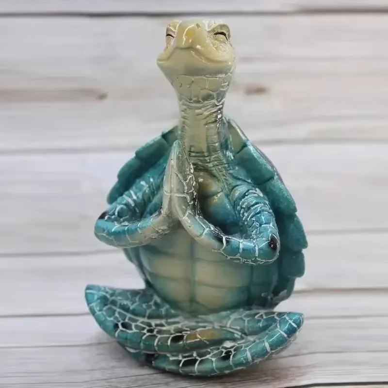 Ornement de statue de tortue de mer de méditation de yoga assis