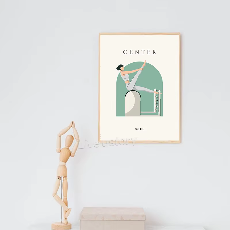 Yoga Asana ligne Art imprime Pilates enseignement affiches moderne minimaliste