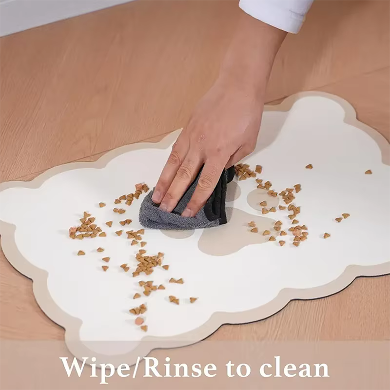 Tapis d'alimentation pour animaux de compagnie, absorbant et antidérapant, pour bol de chien, terre de diatomées, pour bol d'eau et de nourriture
