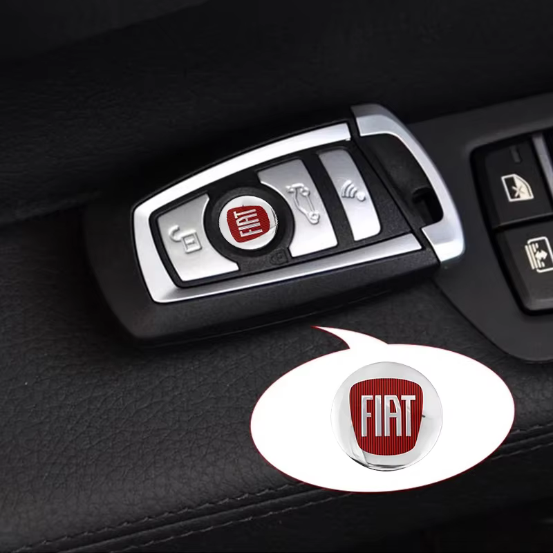 Autocollants de clé intelligente de voiture Fiat, Logo en métal, accessoires pour FIAT 500 Ducato Panda Grande Punto Tipo Abarth Pulse Strada 500L