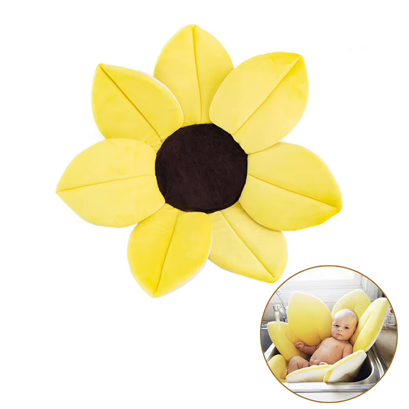 Coussin de douche pliable à quatre pétales de fleurs pour bébé, baignoire à fleurs en fleurs pour nouveau-né, coussin de siège de sécurité pour bébé, polymères de bain en fleurs, 70cm