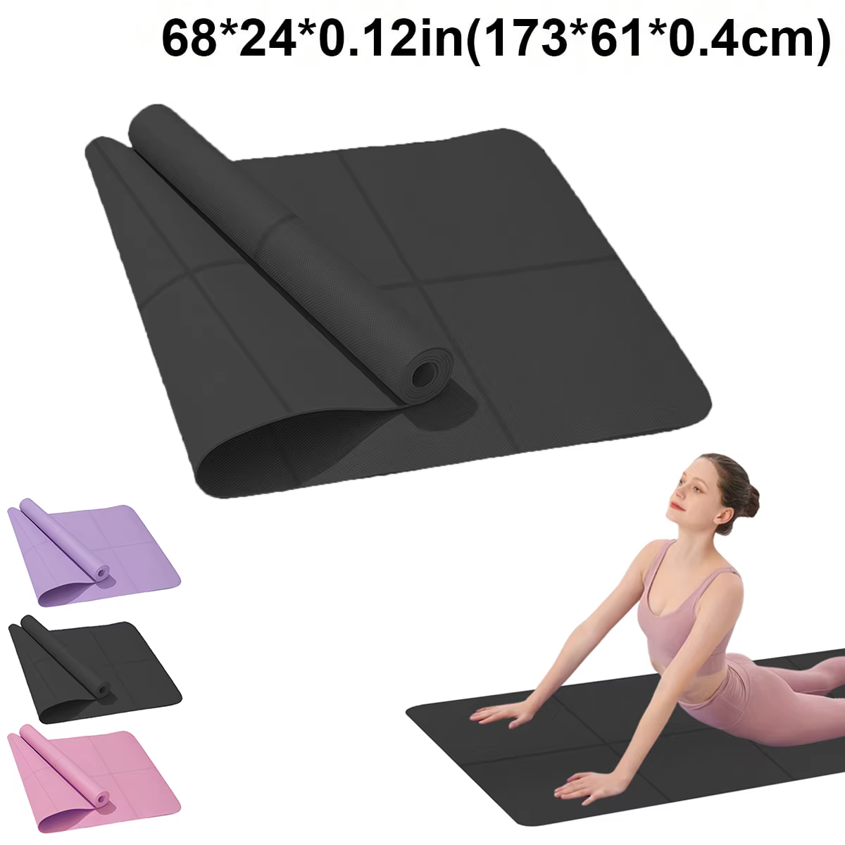 Tapis de yoga sport fitness EVA mousse confortable 4mm d'épaisseur