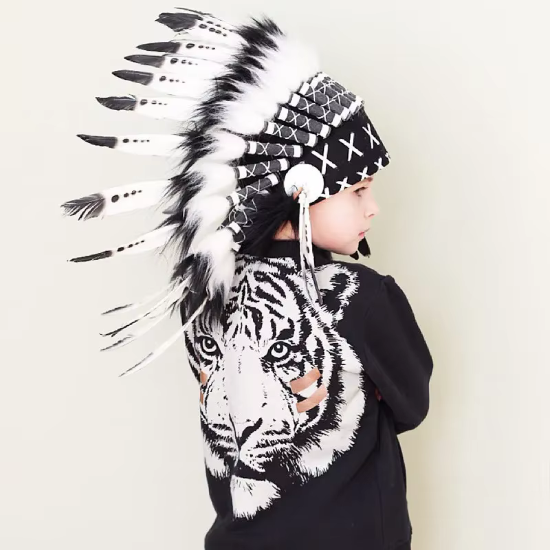 Coiffure en plumes indiennes, serre-tête en plumes indiennes américaines, bandeau en plumes, décoration de fête, accessoires Photo, Cosplay