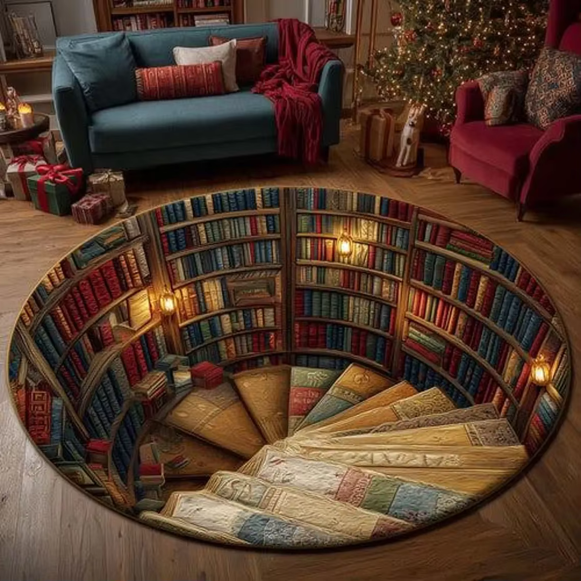 Tapis de bibliothèque vintage