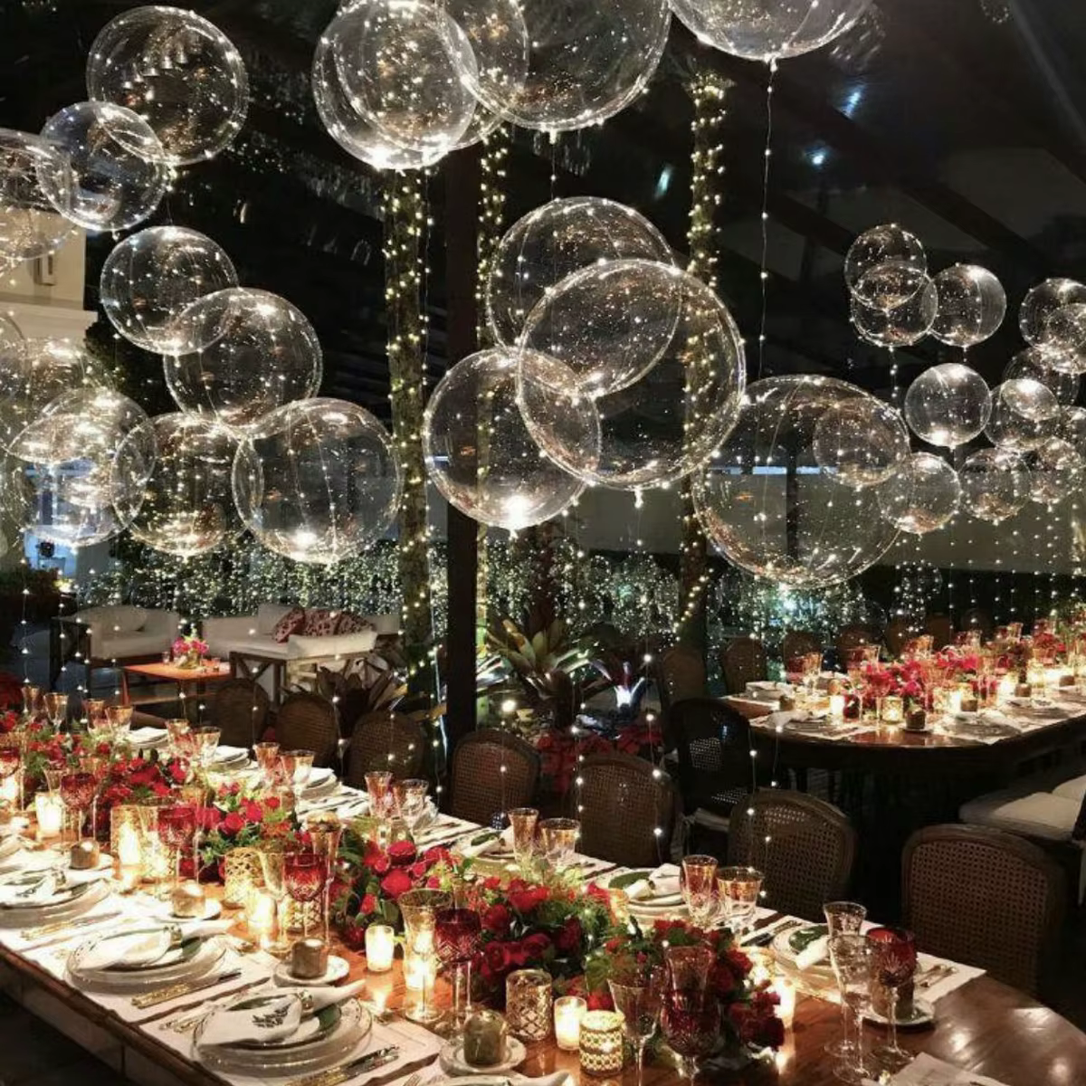 10-100 ensembles de ballons Led avec piles, ballons lumineux clignotants transparents pour décoration de proposition de mariage, fête d'anniversaire, cour extérieure