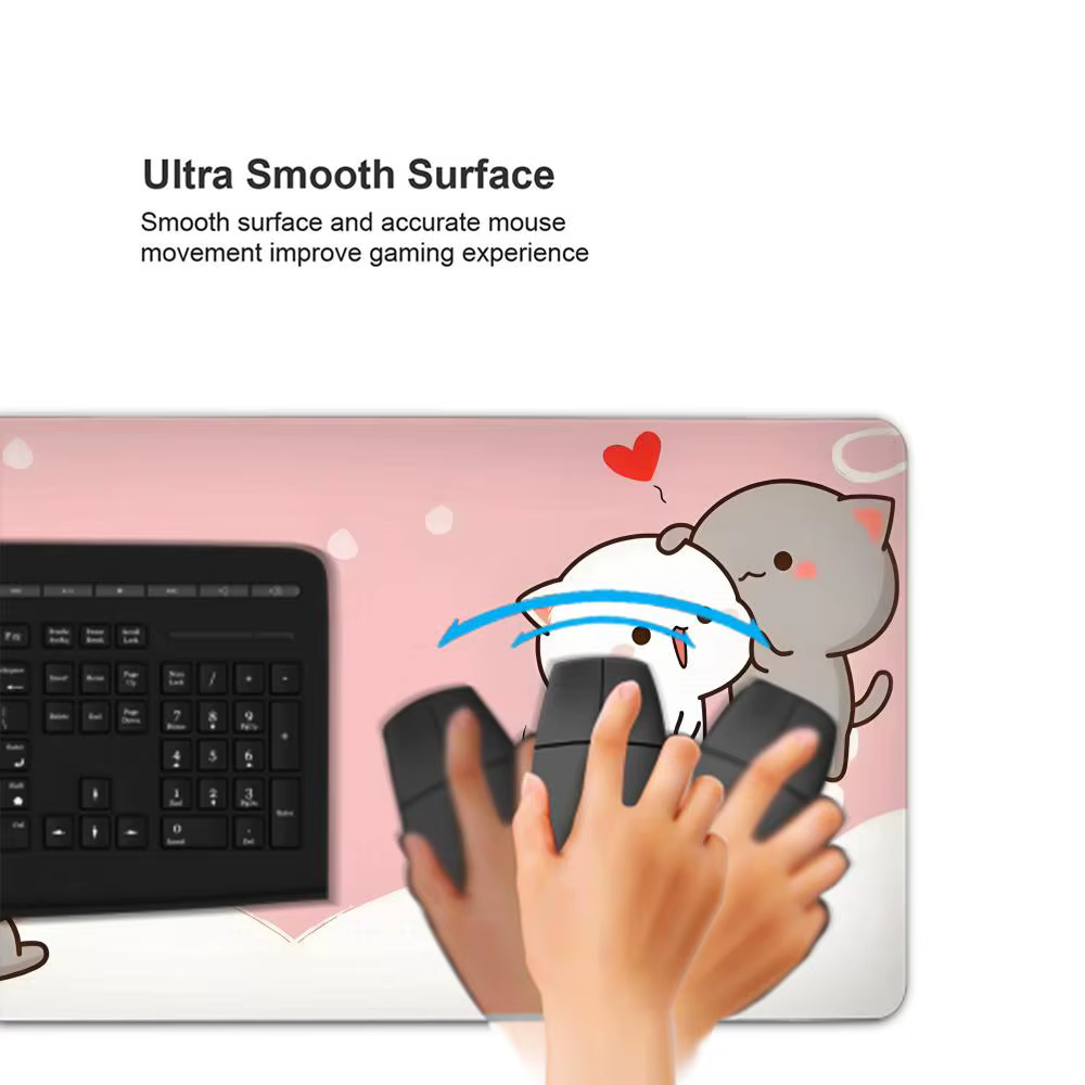 Tapis de souris XXL Kawaii pour jeux vidéo 900x400x3MM, tapis de souris rose, cadeau animalier, accessoires de bureau personnalisés pour ordinateur portable, ordinateur PC