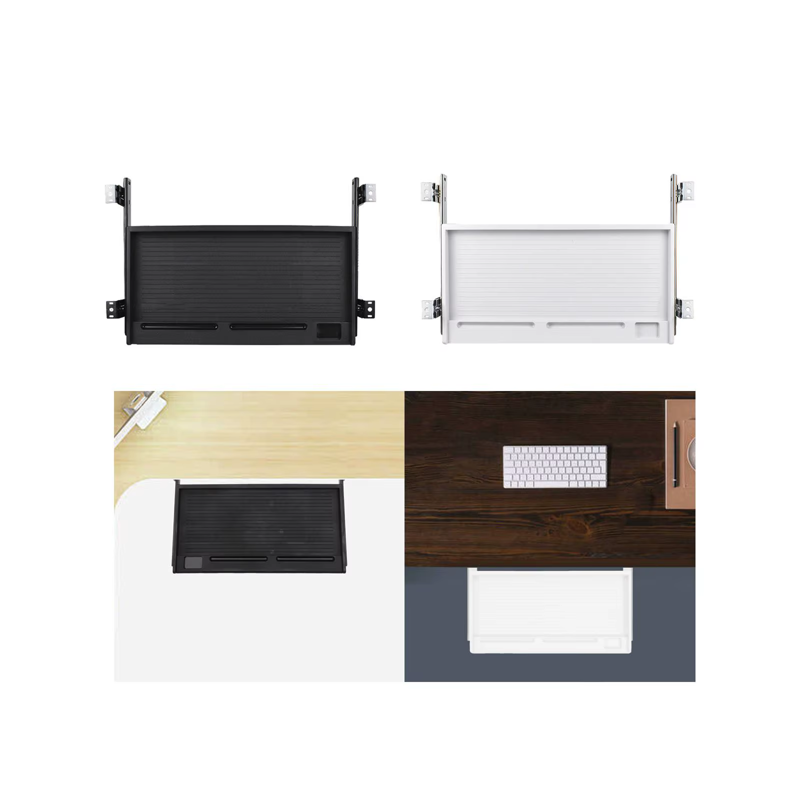 Plateau pour clavier sous le bureau, organiseurs de clavier, plateau pour clavier extractible pour la maison
