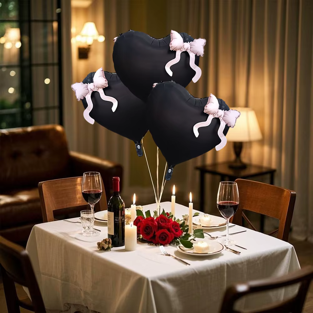 Lot de 5 ballons en aluminium en forme de cœur de pêche de 22 pouces, adaptés aux fêtes d'anniversaire, à la Saint-Valentin, aux mariages de fiançailles, aux enterrées, aux célébrations d'anniversaire