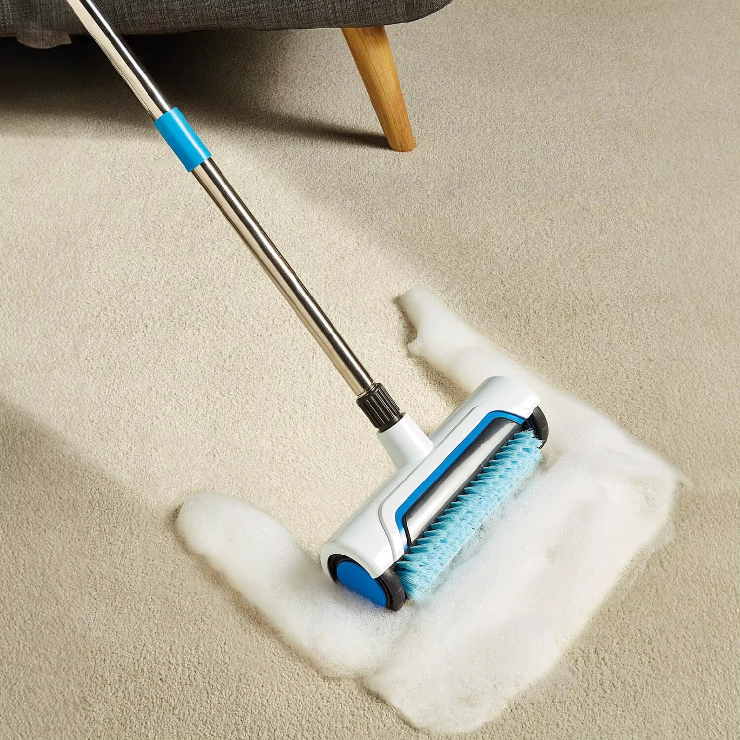 1 Brosse de nettoyage de tapis verticale manuelle, nettoyant en profondeur pour la maison et le bureau