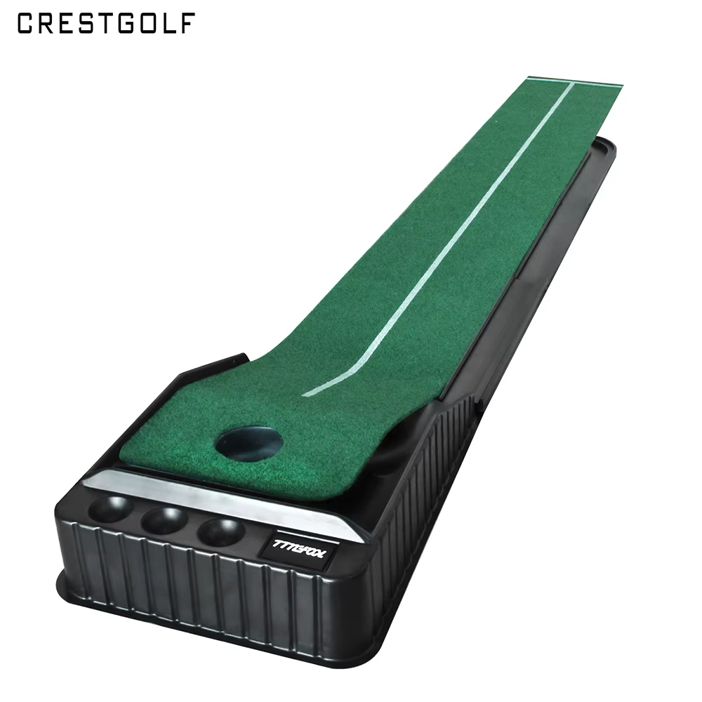 Tapis de putting de golf, tapis de putting avec retour automatique de balle pour l'entraînement au putter, outils d'entraînement intérieur/extérieur, aides à l'entraînement de golf