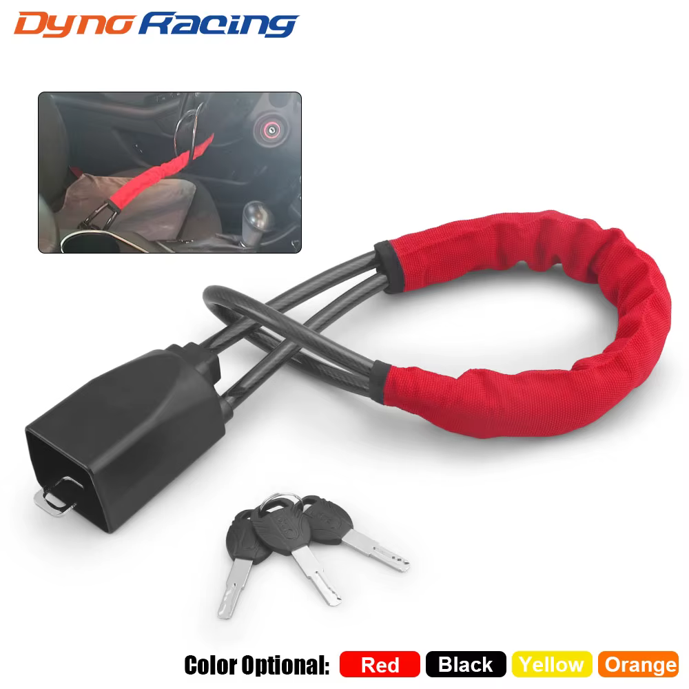Verrouillage du volant de voiture avec prise de ceinture de sécurité, corde en acier pour camion SUV Van RV avec 3 clés, dispositif de Protection antivol universel