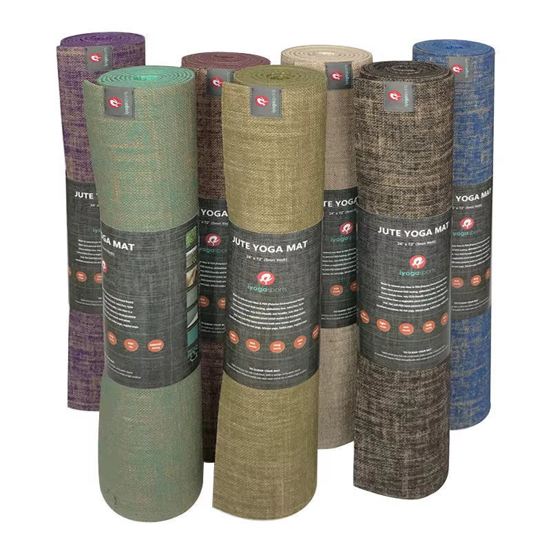 Tapis de yoga en jute naturel, tapis de yoga en jute naturel écologique