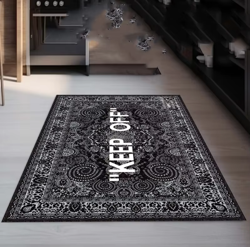 Tapis Keep-Off Classique Gris Foncé, Tapis Moderne pour Chambre, Tapis de Décoration Intérieure, Tapis de Salon, Cadeau, Tapis Modernes Keep-Off