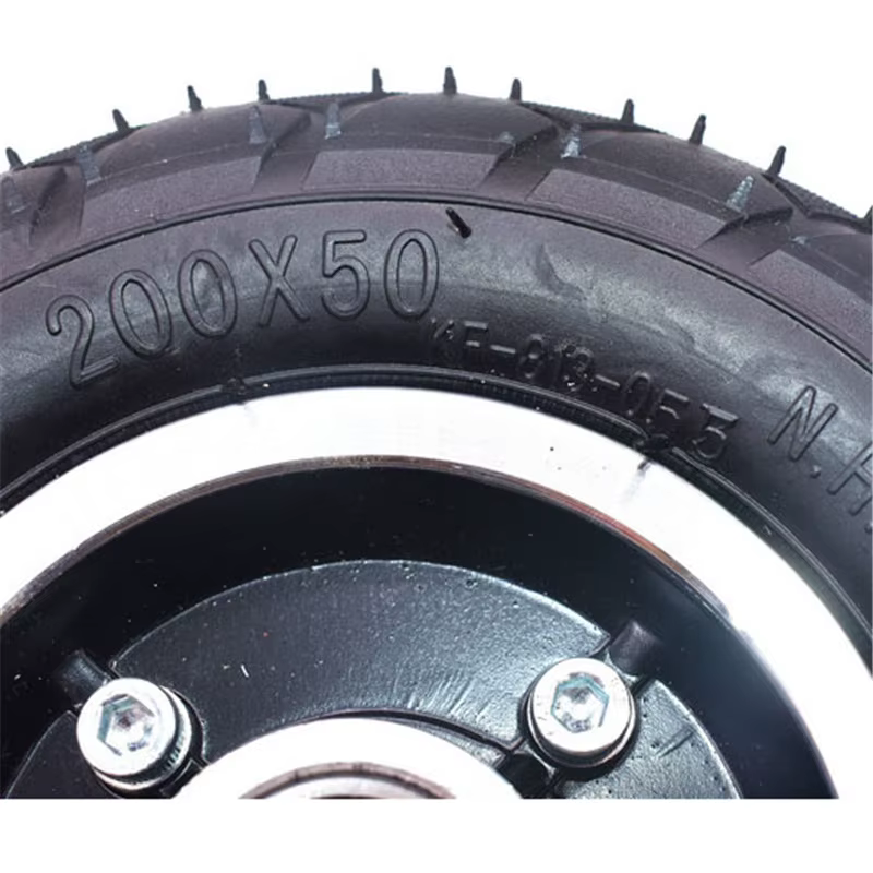 Roues 200X50 avec engrenage d'entraînement Roue 8X2 pouces pour skateboard électrique de 8 pouces avec engrenage, poulie de puissance, roue gonflable en alliage d'aluminium