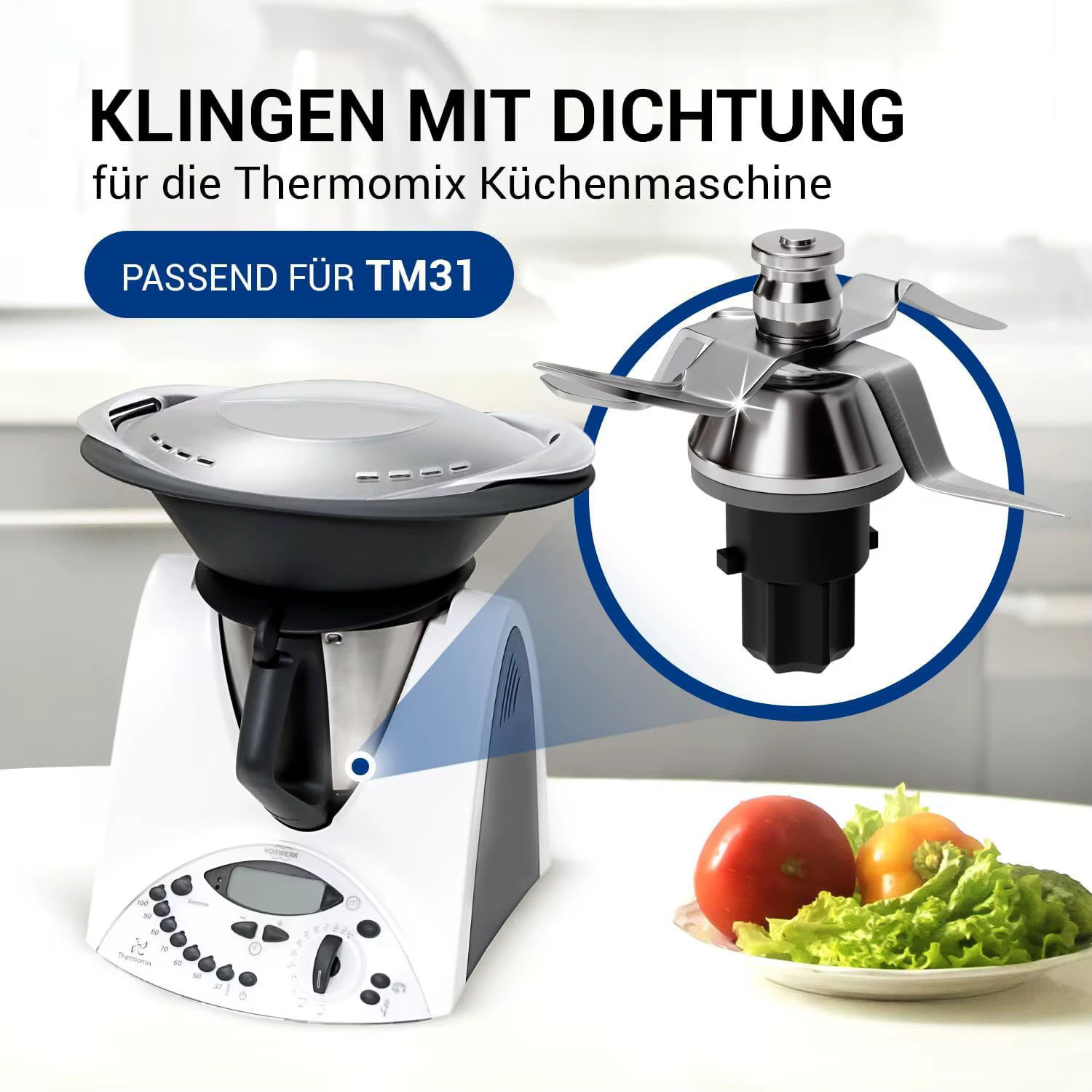 Convient aux accessoires de remplacement Thermomix en Nylon + acier inoxydable TM31, jeu de couteaux en Nylon TM31