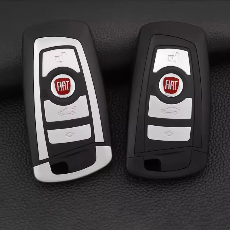 Autocollants de clé intelligente de voiture Fiat, Logo en métal, accessoires pour FIAT 500 Ducato Panda Grande Punto Tipo Abarth Pulse Strada 500L