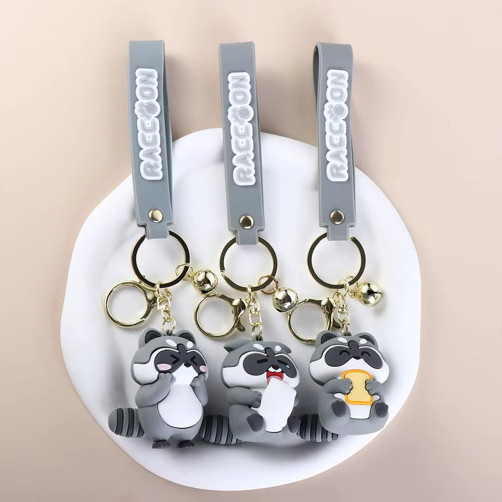 Accessoire suspendu pour Couple, étui pour écouteurs mignon en alliage d'animaux, pendentif coréen pour enfants, porte-clés raton laveur, dessin animé, décor de sac à dos