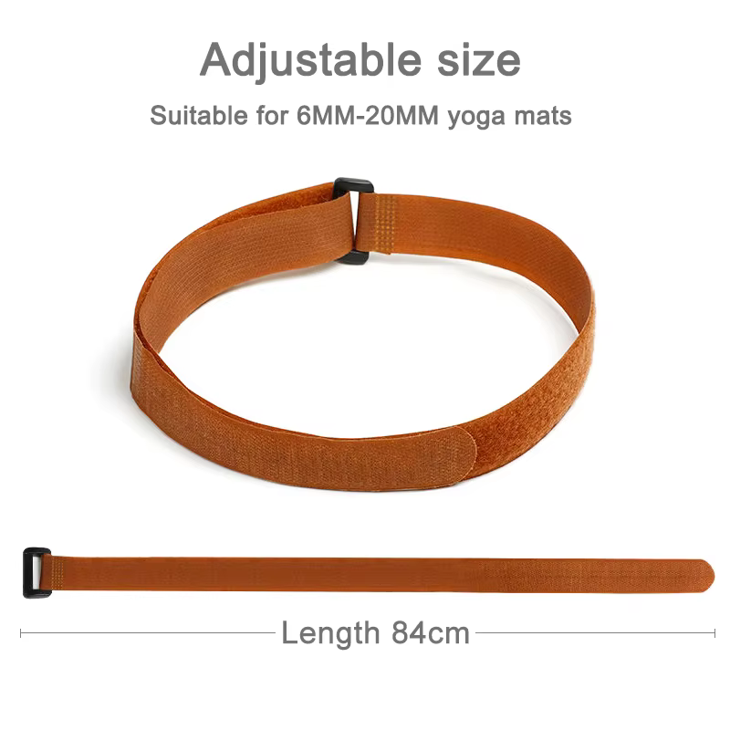 Sangle de tapis de yoga réglable et solide avec attache ; Cordon de rangement d'accessoires d'exercice extensible et antidérapant