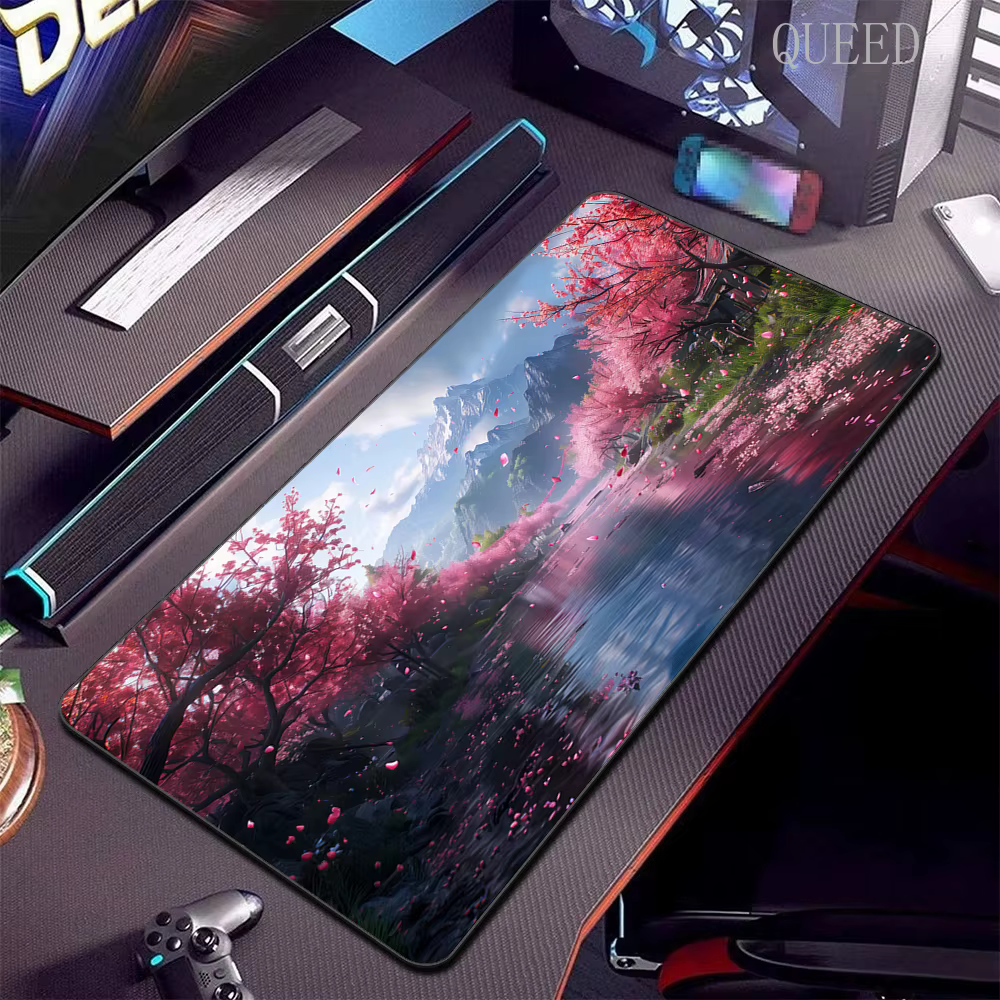 Tapis de souris paysage de montagne, 900x400, grand tapis de souris, tapis de clavier d'ordinateur, bureau PC, grande table, polymères