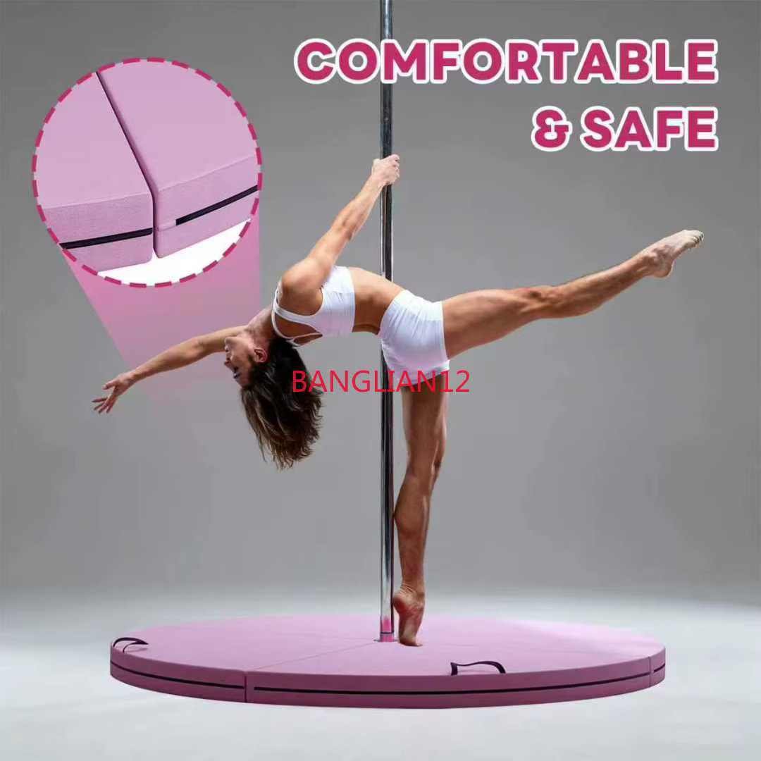 Tapis de yoga/gymnastique/pole dance, tapis rond pliable en PVC anti-chute