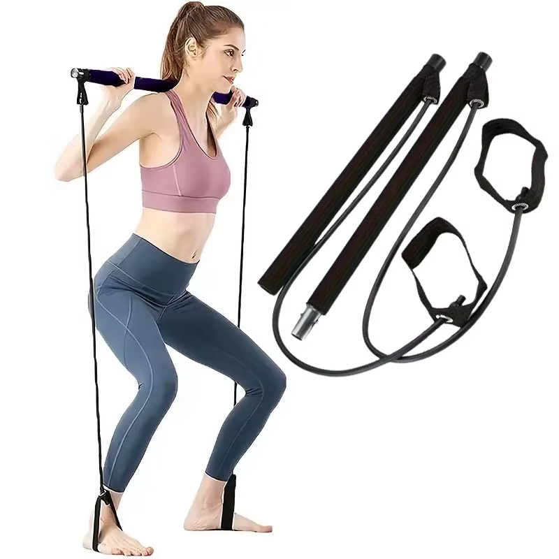 Bâton de Pilates - Barre de fitness réglable pour entraînement à domicile
