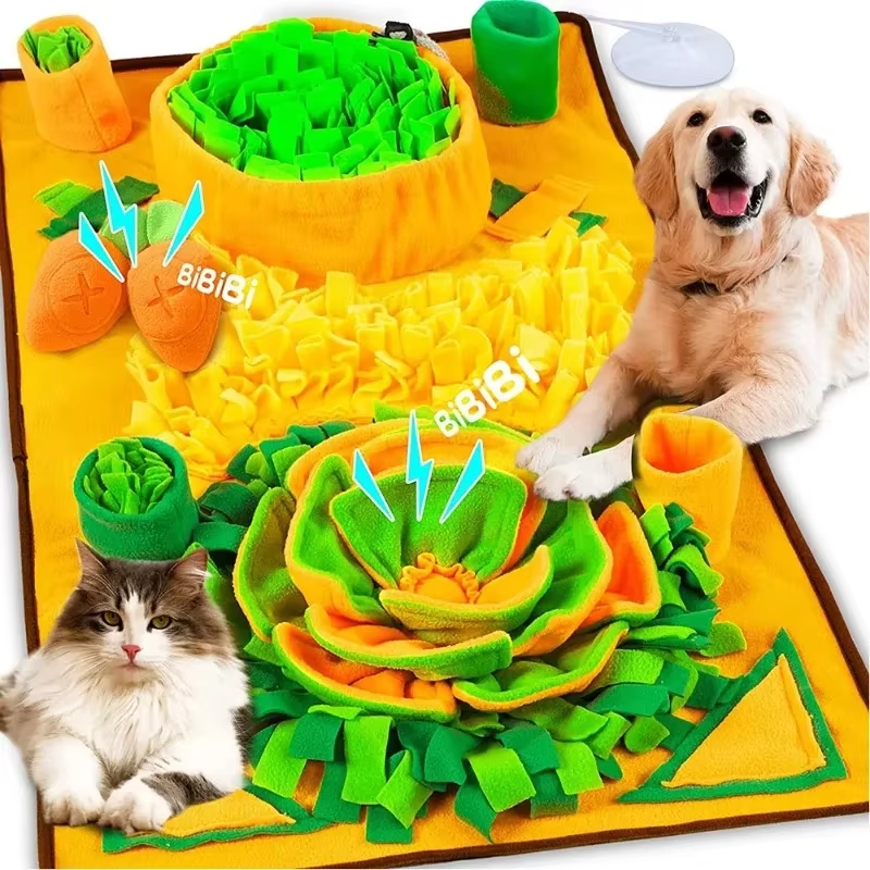 Grand tapis à renifler pour chiens, entraînement interactif pour animaux de compagnie et soulagement du Stress, tapis d'alimentation à renifler, mangeoire lente, tapis de friandises pour chiens, jouet