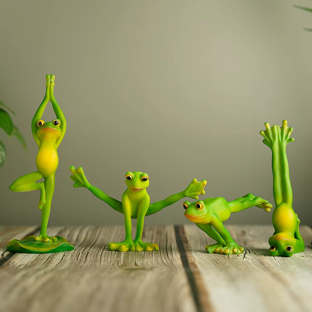 Ornements de grenouille de yoga pour la maison