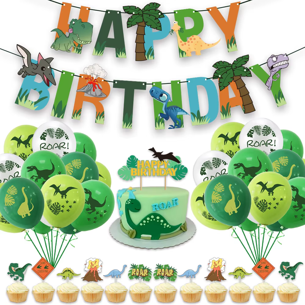 Ballons dinosaures décorations d'anniversaire mignon dinosaure Latex ballon numéro ballon ensemble 1-9 pour enfants fête d'anniversaire décor fournitures