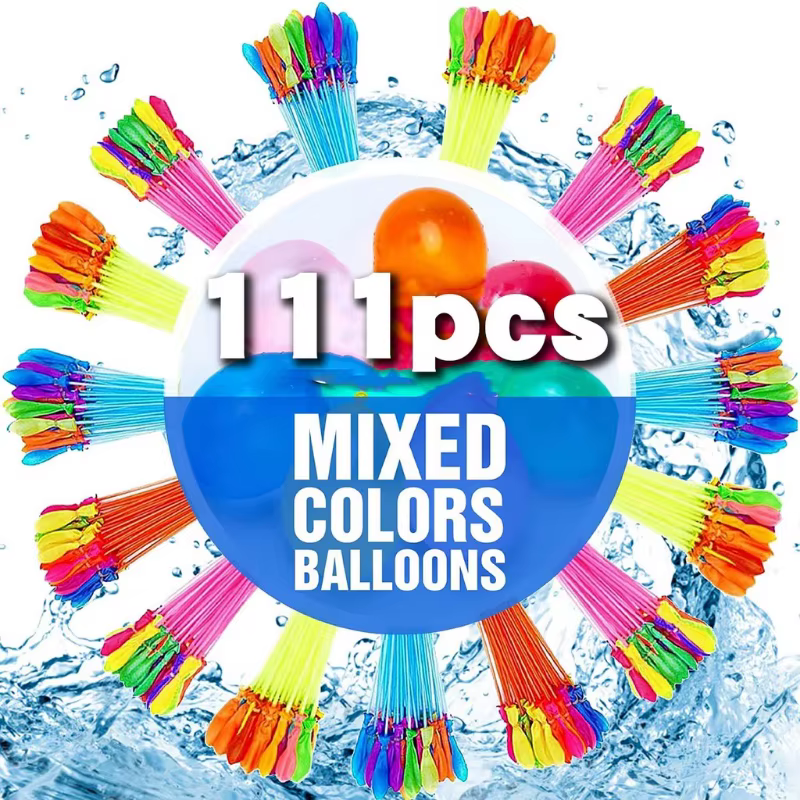 111 ballons d'eau à remplissage rapide : bombes à eau auto-scellantes pour les jeux aquatiques d'été, les fêtes en plein air et les divertissements de plage