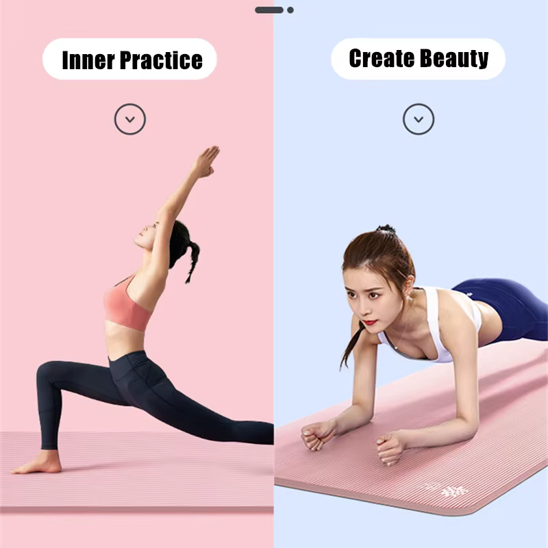 Tapis de Yoga NBR rose plus épais