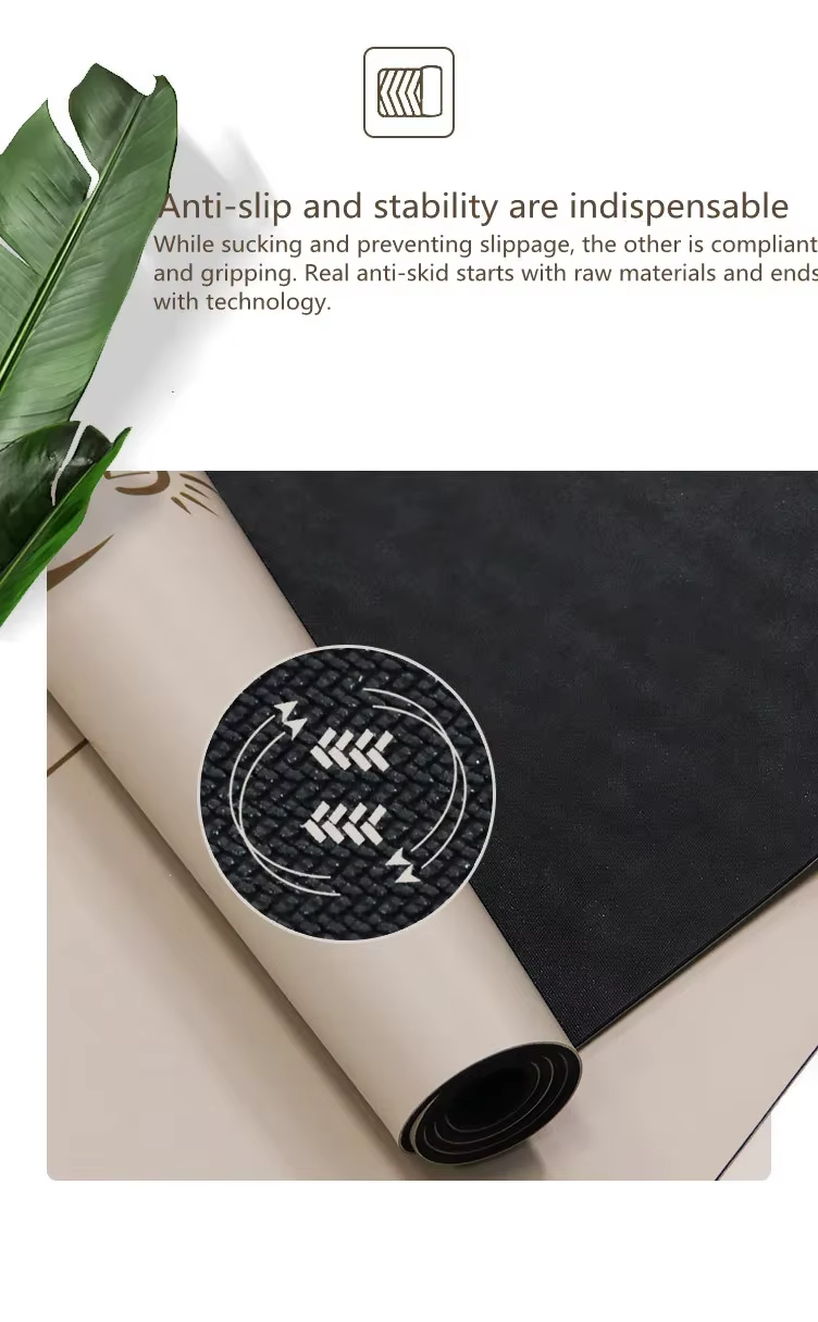 Lezyan tapis de Yoga en caoutchouc naturel PU absorbant les chocs antidérapant