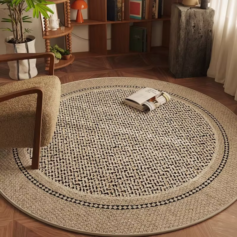 Tapis de chambre rond léger de luxe pour bureau