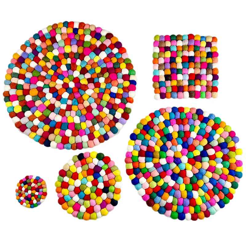 Tapis de bol chantant en feutre de laine