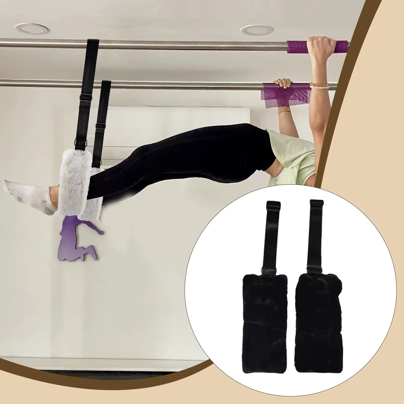 Sangles de Pilates en nylon pelucheux