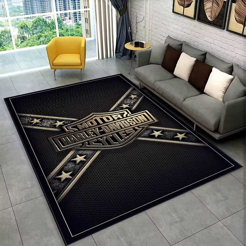 Tapis antidérapant rétro H-Harleys Racing Moto pour salon, chambre à coucher, salle de jeux, tapis de sol doux, tapis de décoration pour la maison, chambre d'enfants