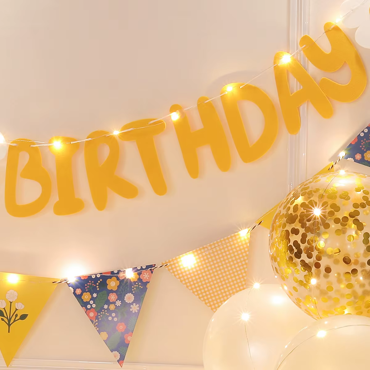 Ensemble de décoration de ballons pour fête d'anniversaire, marguerite florale jaune