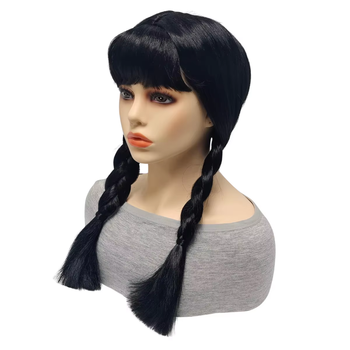 Perruque synthétique de Cosplay du mercredi addam, pour Halloween, noël, Anime, fête du poisson d'avril, série télévisée, accessoire de Costume inspiré
