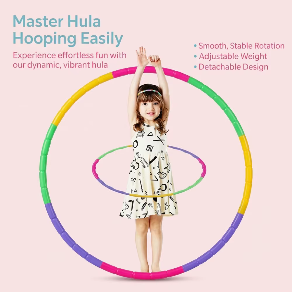 Hula Hoop Sport, équipement de fitness portable en plastique coloré et amovible pour enfants