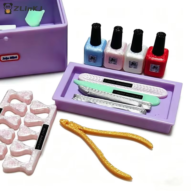 ▶ Mini ensemble d'outils de manucure pour maison de poupée, accessoires parfaits pour jouer à faire semblant, collection de décoration pour maison de poupée